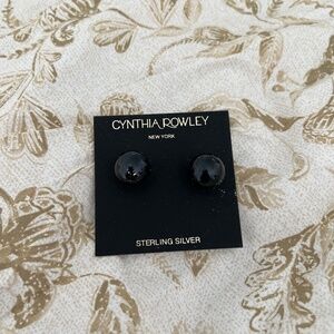 Cynthia Rowley black ball earrings